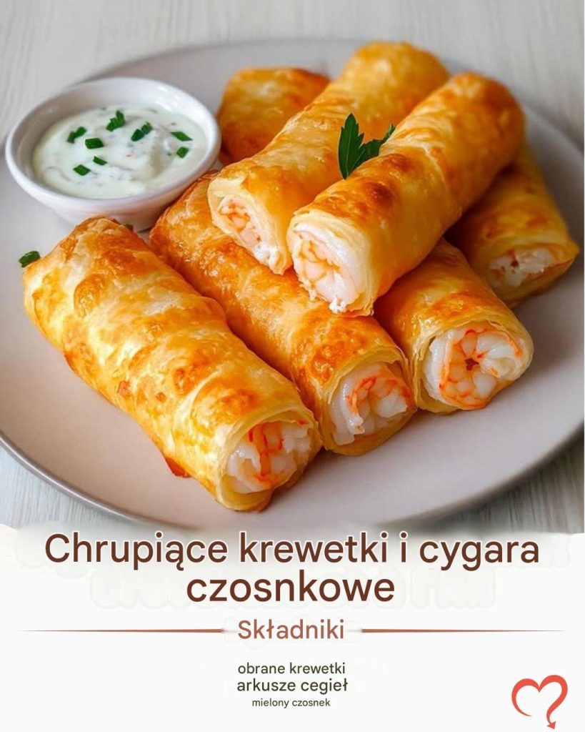 Chrupiące krewetki i czosnkowe papierosy