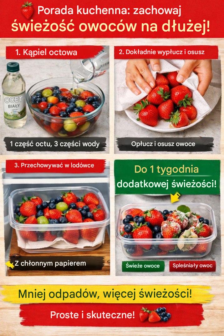 Niezbędna wskazówka kuchenna: Skomentuj – owoce dłużej zachowują świeżość (i unikaj marnowania)