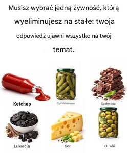 Wybierz składnik, którego mógłbyś się obejść: twoja odpowiedź ujawnia twoją prawdziwą osobowość.