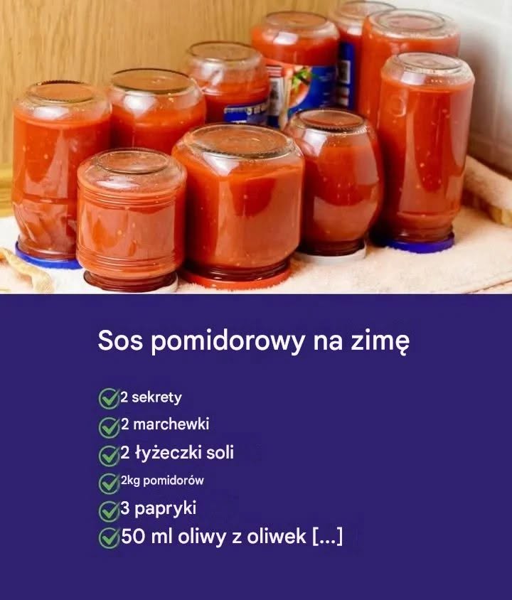 🍅🧄Sos pomidorowy na zimę, przepis włoskie składniki👇