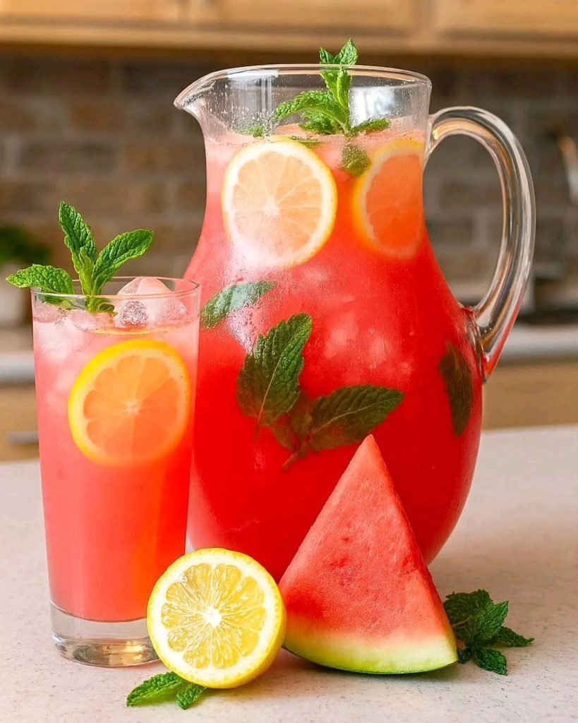 🍉Lemoniada arbuzowa: Idealny napój na lato – orzeźwiający, gaszący pragnienie i naturalnie bogaty w witaminę C i przeciwutleniacze! 🍋Superszybki przepis znajdziesz w komentarzach.👇