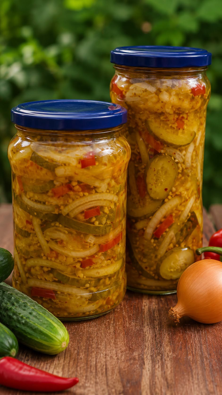 Ogórki z cebulą, papryką i curry na zimę