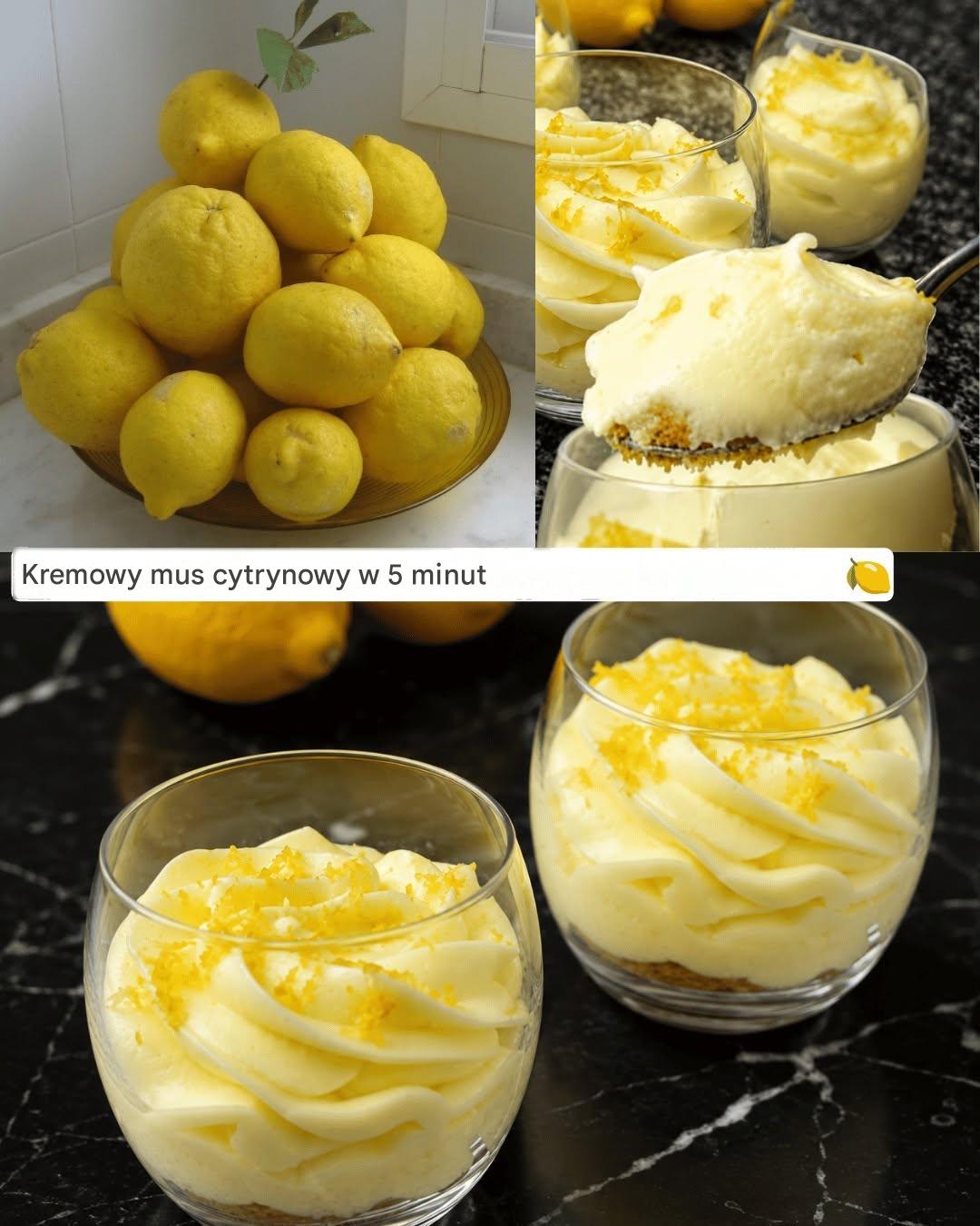 Kremowy mus cytrynowy w 5 minut (bez pieczenia)